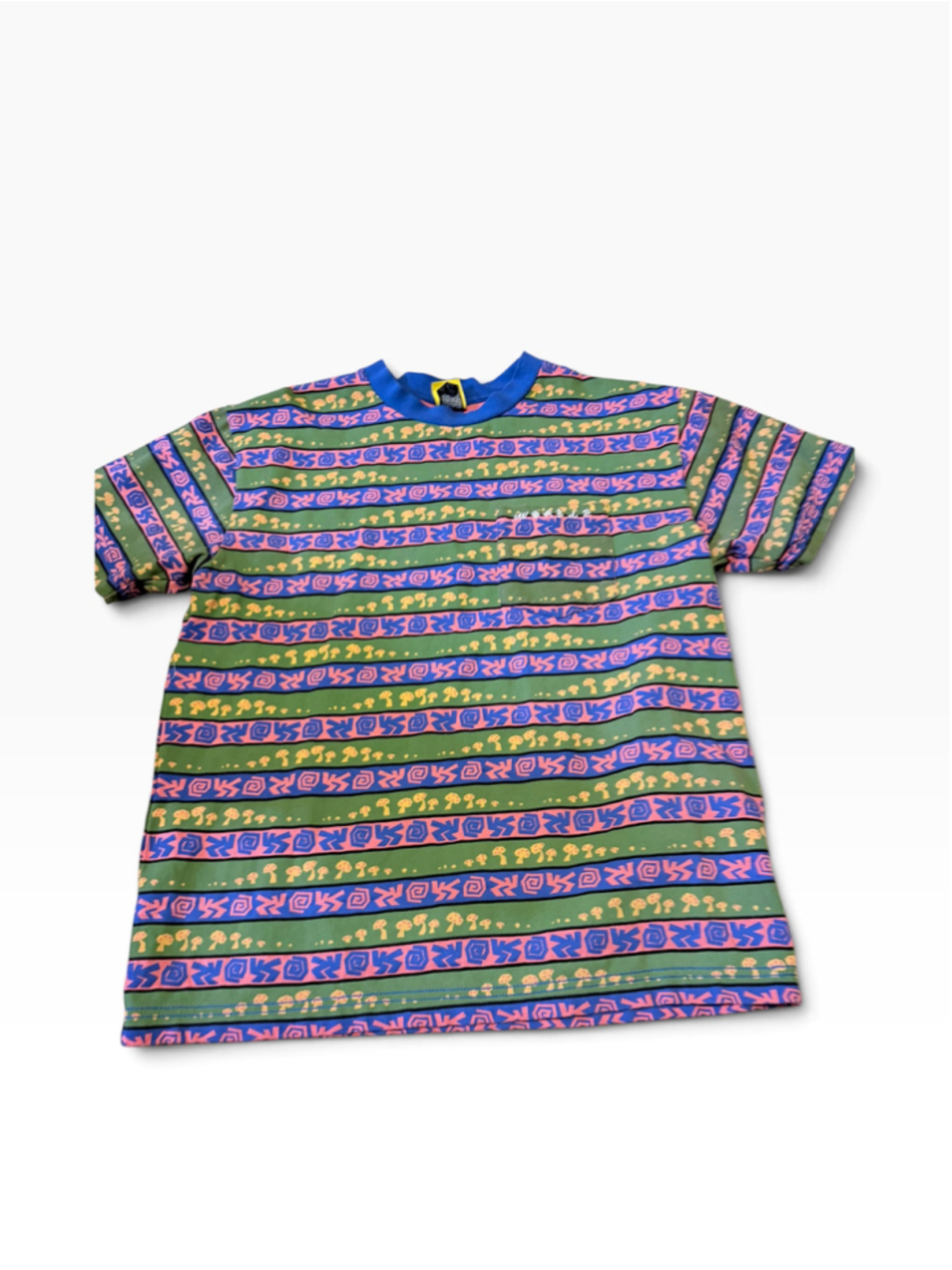 Men's Worble Short Sleeve Graphic Tee, Size M, Green and Blue